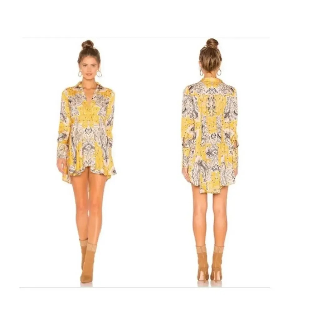 Free People Field of Butterflies Tunic Top Size XS
